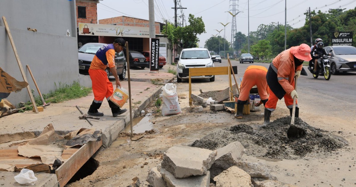 Drenagem subterrânea ganha reforço com reconstrução de caixa coletora em Manaus